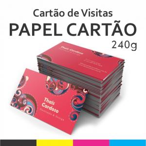 Cartão de visita Offset 240g 9x5cm  Sem Revestimento Corte Reto 