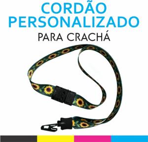 Cordão Para Crachá Personalizado   Estampa Colorida Sublimação  