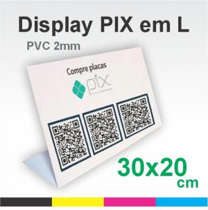 Display de Mesa QRCode PVC 2mm Expandido 30x20cm  Adesivo Laminado  