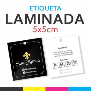 Etiqueta Couchê 300g 5x5cm 4x4 Verniz Total Brilho Corte Reto 