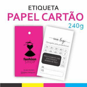 Etiqueta Offset 240g 5x9cm 4x4 Sem Revestimento Corte Reto 