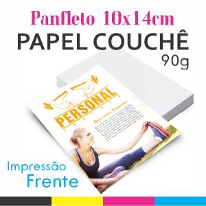 Panfleto 10x14cm Couchê 90g 10x14cm Impressão Só Frente  Corte Reto 